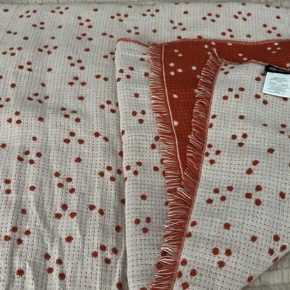 Madewell orange and White Polka Dot Scarf - Picture 6 of 7